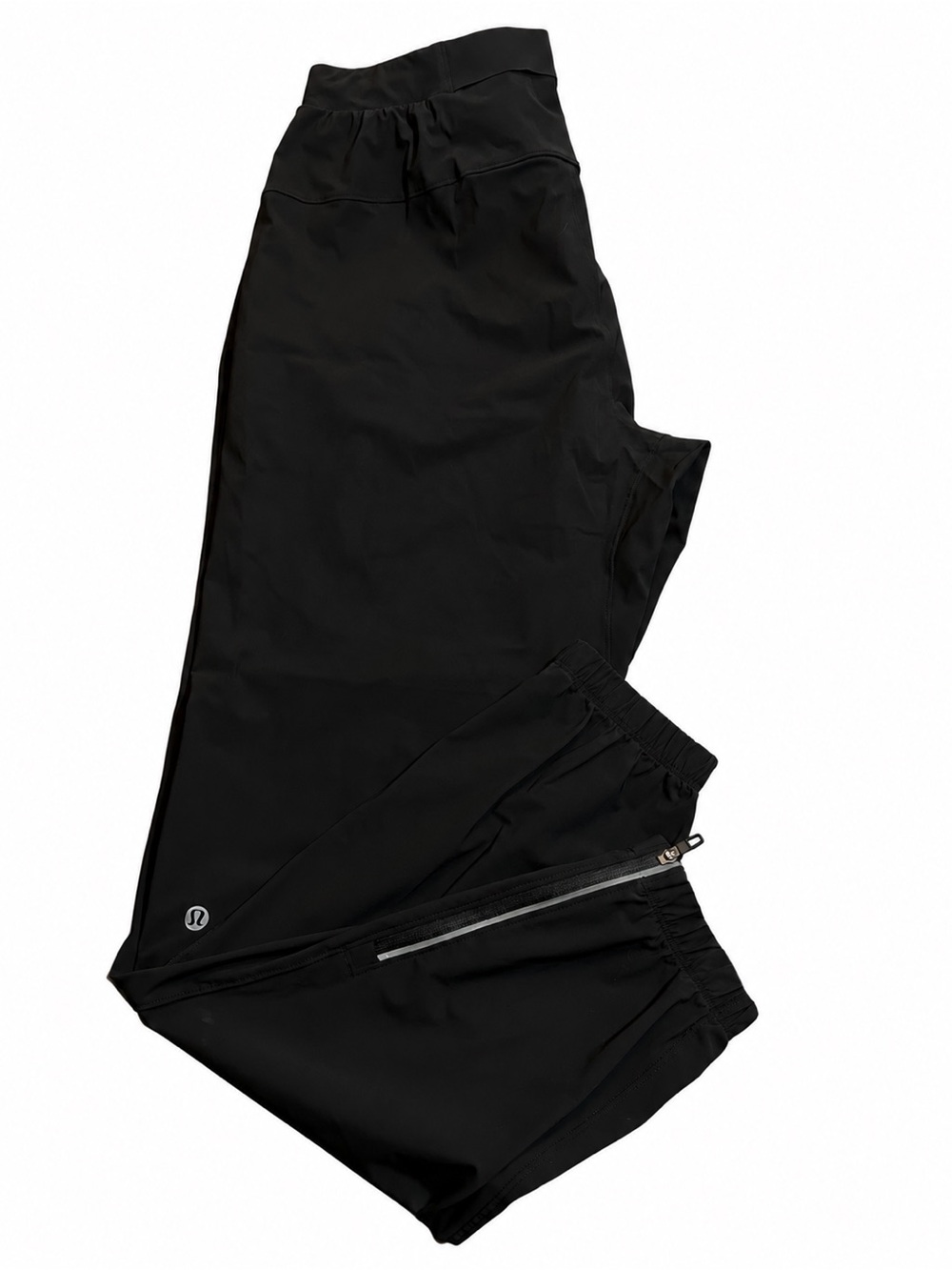 Lululemon Surge Jogger Men’s Large L Black Running Pants Ankle Zip Reflective